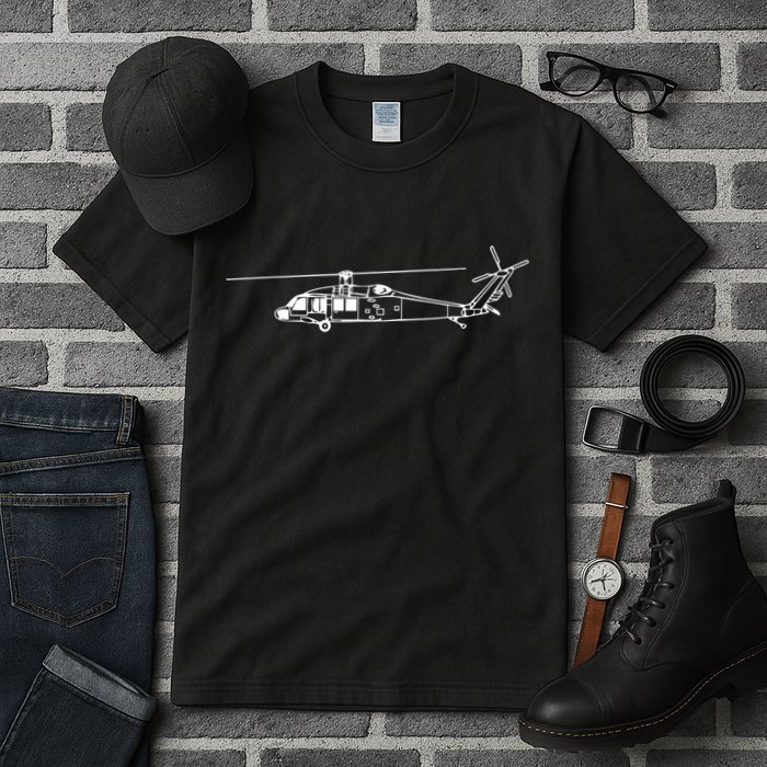 UH60 Blackhawk Helicopter Pilot Or Crew Tall T-Shirt