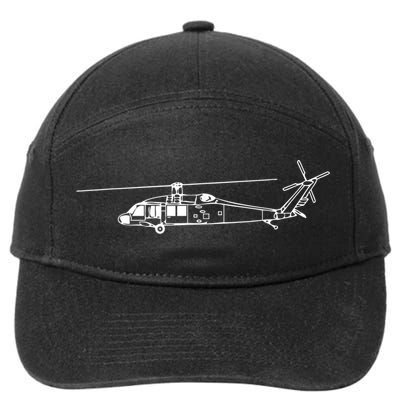 UH60 Blackhawk Helicopter Pilot Or Crew 7-Panel Snapback Hat