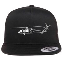 UH60 Blackhawk Helicopter Pilot Or Crew Flat Bill Trucker Hat