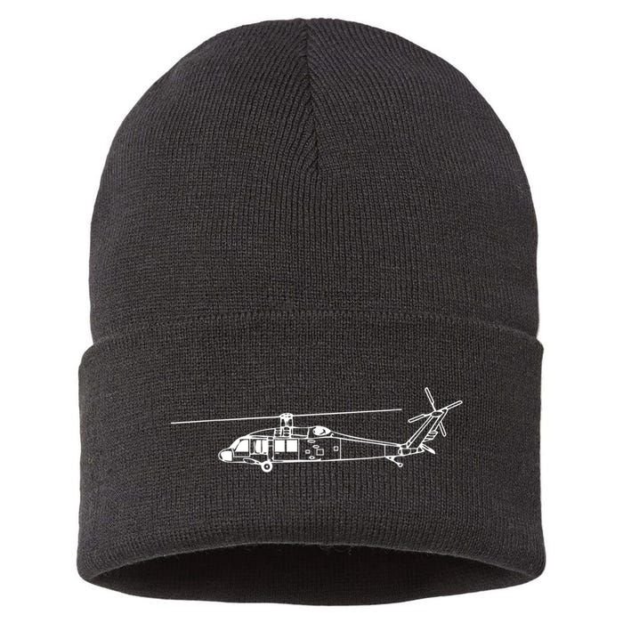 UH60 Blackhawk Helicopter Pilot Or Crew Sustainable Knit Beanie