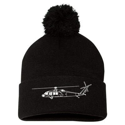 UH60 Blackhawk Helicopter Pilot Or Crew Pom Pom 12in Knit Beanie