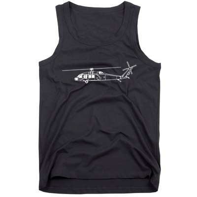 UH60 Blackhawk Helicopter Pilot Or Crew Tank Top
