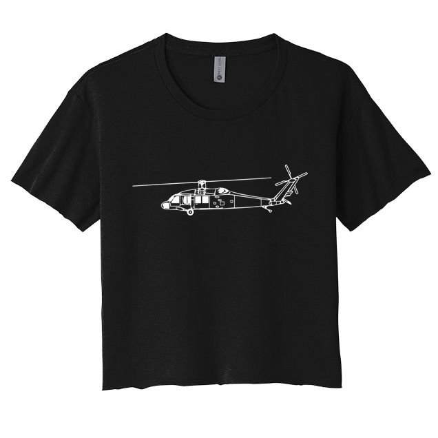 UH60 Blackhawk Helicopter Pilot Or Crew Crop Top