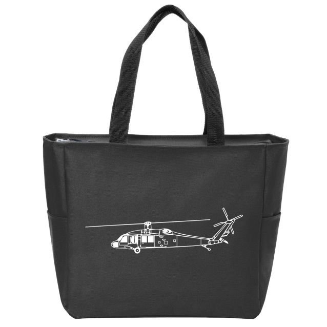 UH60 Blackhawk Helicopter Pilot Or Crew Zip Tote Bag