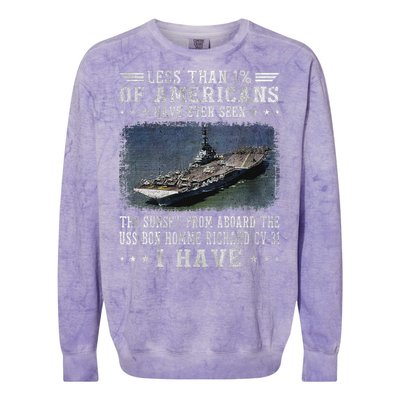 Uss Bon Homme Richard Cv 31 Aircraft Carrier Sailor Veteran Colorblast Crewneck Sweatshirt