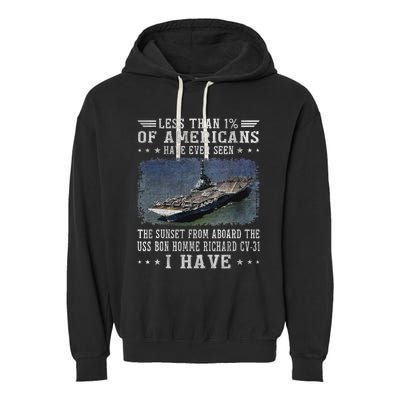 Uss Bon Homme Richard Cv 31 Aircraft Carrier Sailor Veteran Garment-Dyed Fleece Hoodie