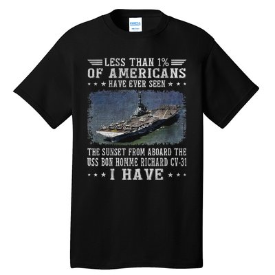 Uss Bon Homme Richard Cv 31 Aircraft Carrier Sailor Veteran Tall T-Shirt