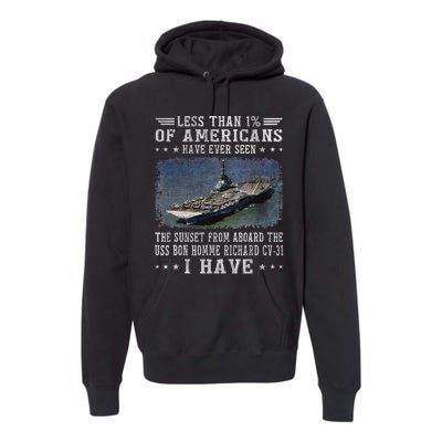 Uss Bon Homme Richard Cv 31 Aircraft Carrier Sailor Veteran Premium Hoodie