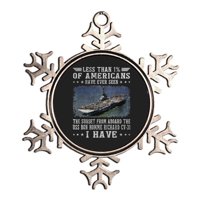 Uss Bon Homme Richard Cv 31 Aircraft Carrier Sailor Veteran Metallic Star Ornament