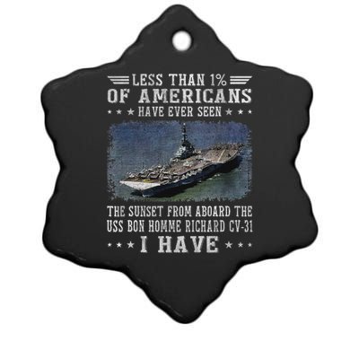 Uss Bon Homme Richard Cv 31 Aircraft Carrier Sailor Veteran Ceramic Star Ornament