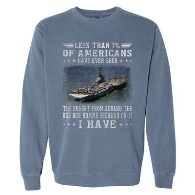 Uss Bon Homme Richard Cv 31 Aircraft Carrier Sailor Veteran Garment-Dyed Sweatshirt