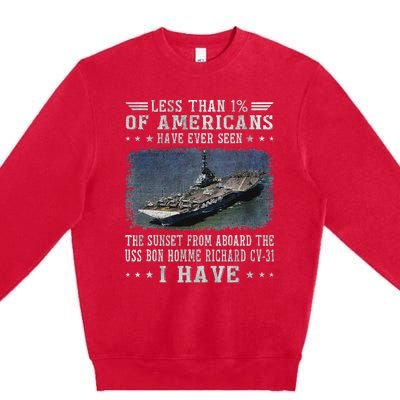 Uss Bon Homme Richard Cv 31 Aircraft Carrier Sailor Veteran Premium Crewneck Sweatshirt