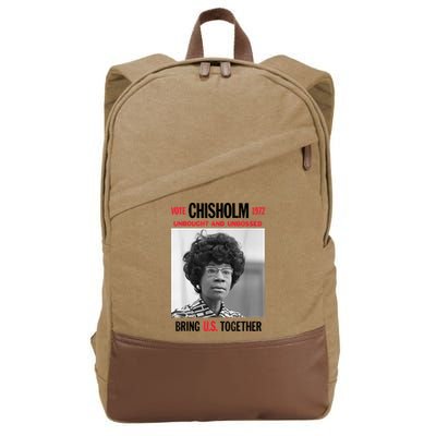 USA Black History Poster UNBOUGHT UNBOSSED Shirley Chisholm Cotton Canvas Backpack