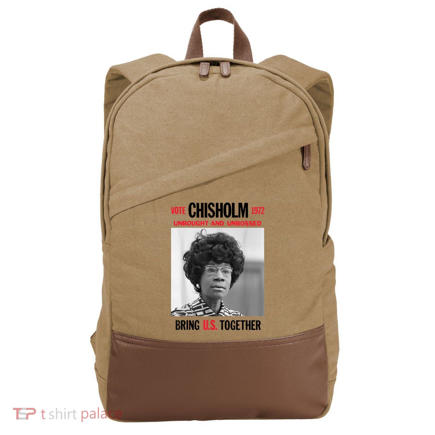 USA Black History Poster UNBOUGHT UNBOSSED Shirley Chisholm Cotton Canvas Backpack