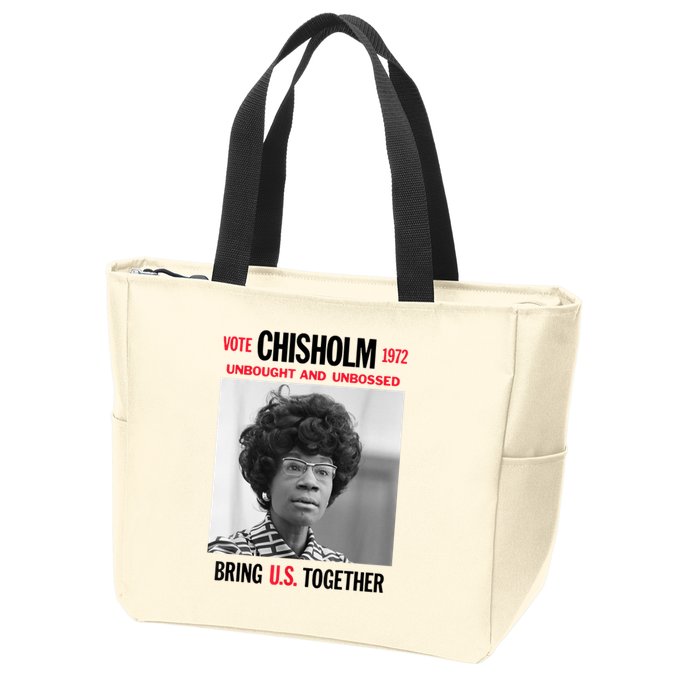 USA Black History Poster UNBOUGHT UNBOSSED Shirley Chisholm Zip Tote Bag