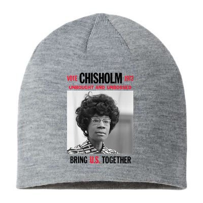 USA Black History Poster UNBOUGHT UNBOSSED Shirley Chisholm Sustainable Beanie
