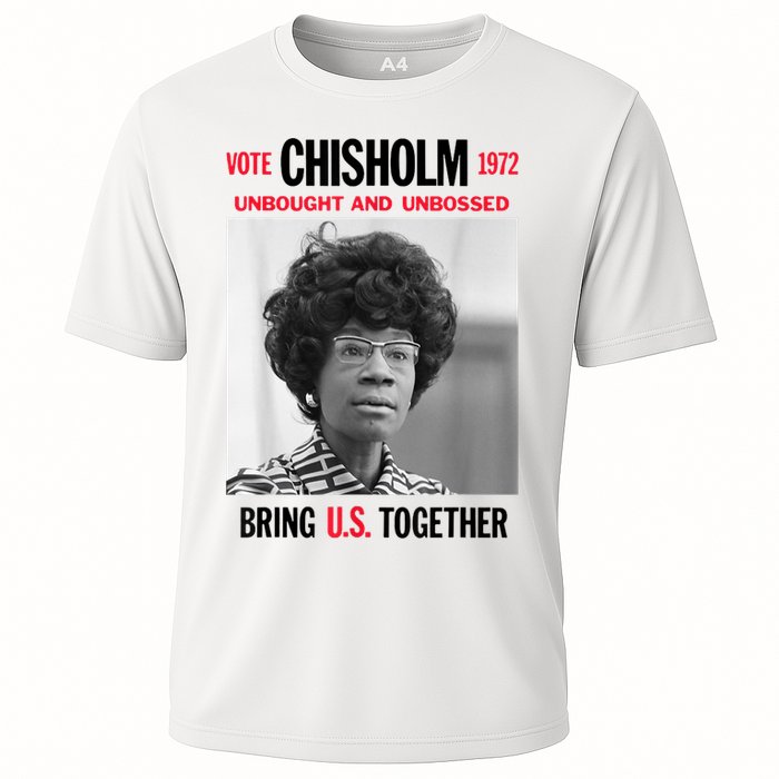 USA Black History Poster UNBOUGHT UNBOSSED Shirley Chisholm Cooling Performance Crew T-Shirt