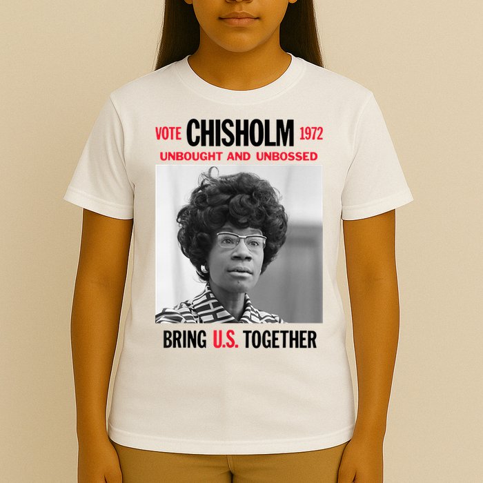 USA Black History Poster UNBOUGHT UNBOSSED Shirley Chisholm T-Shirt