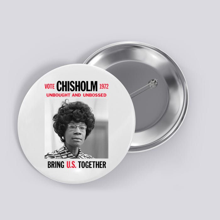 USA Black History Poster UNBOUGHT UNBOSSED Shirley Chisholm Button