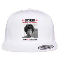 USA Black History Poster UNBOUGHT UNBOSSED Shirley Chisholm Flat Bill Trucker Hat