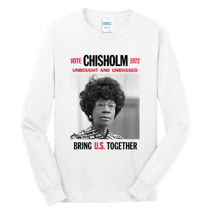 USA Black History Poster UNBOUGHT UNBOSSED Shirley Chisholm Tall Long Sleeve T-Shirt