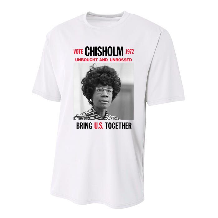 USA Black History Poster UNBOUGHT UNBOSSED Shirley Chisholm Performance Sprint T-Shirt