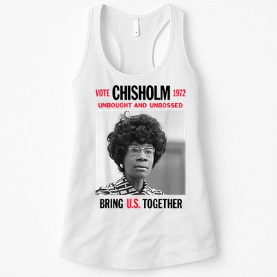 USA Black History Poster UNBOUGHT UNBOSSED Shirley Chisholm Womens Tank Top