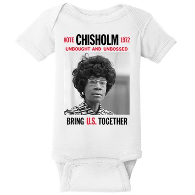 USA Black History Poster UNBOUGHT UNBOSSED Shirley Chisholm Baby Bodysuit