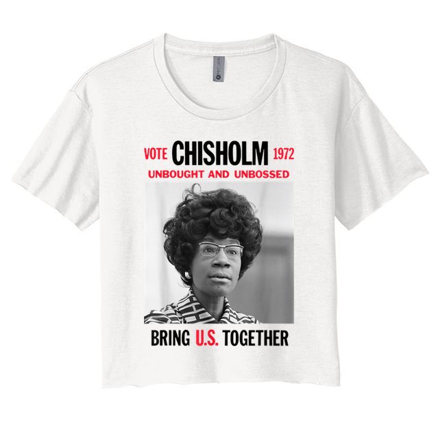USA Black History Poster UNBOUGHT UNBOSSED Shirley Chisholm Crop Top