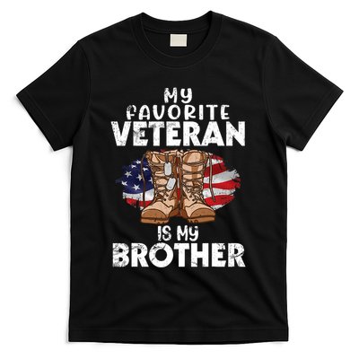 Us Boot Happy Veteran Day My Favorite Veteran Is My Brother T-Shirt