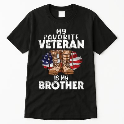 Us Boot Happy Veteran Day My Favorite Veteran Is My Brother Tall T-Shirt