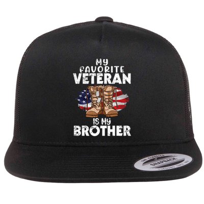 Us Boot Happy Veteran Day My Favorite Veteran Is My Brother Flatbill Hat
