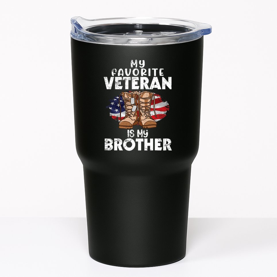 Us Boot Happy Veteran Day My Favorite Veteran Is My Brother Tumbler