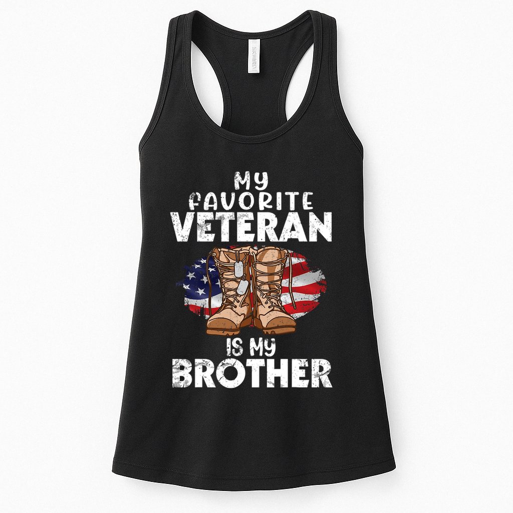Us Boot Happy Veteran Day My Favorite Veteran Is My Brother Womens Tank Top