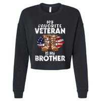 Us Boot Happy Veteran Day My Favorite Veteran Is My Brother Cropped Pullover Crew