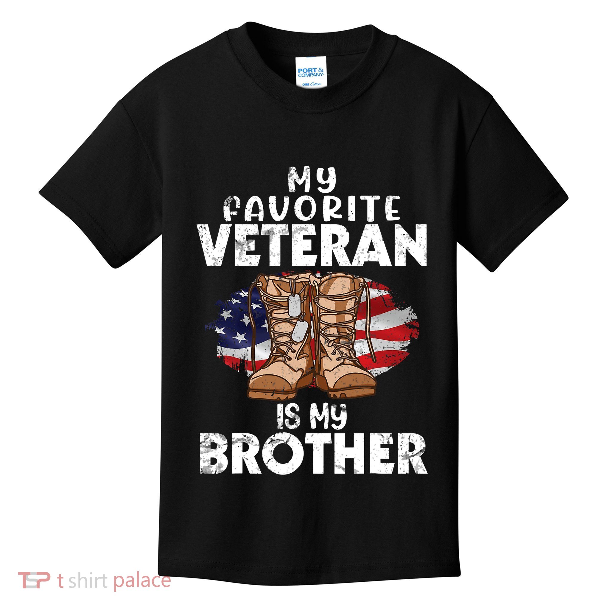 Us Boot Happy Veteran Day My Favorite Veteran Is My Brother Kids T-Shirt