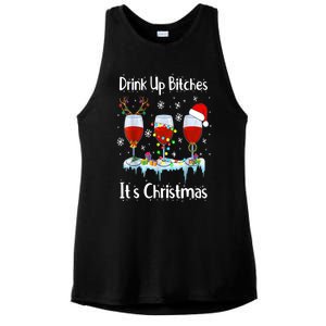 Up Bitch ItS Christmas Adult Humor Xmas Wine Gift Ladies PosiCharge Tri-Blend Wicking Tank