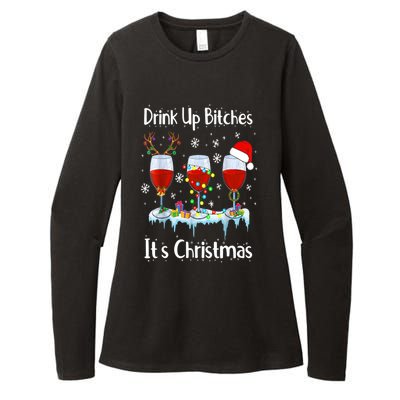 Up Bitch ItS Christmas Adult Humor Xmas Wine Gift Womens CVC Long Sleeve Shirt