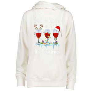 Up Bitch ItS Christmas Adult Humor Xmas Wine Gift Womens Funnel Neck Pullover Hood