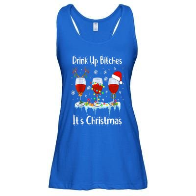 Up Bitch ItS Christmas Adult Humor Xmas Wine Gift Ladies Essential Flowy Tank