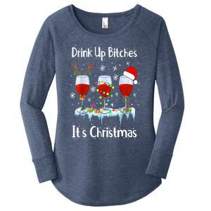 Up Bitch ItS Christmas Adult Humor Xmas Wine Gift Women's Perfect Tri Tunic Long Sleeve Shirt