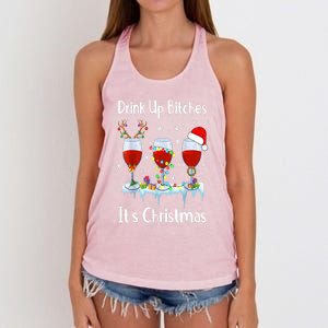 Up Bitch ItS Christmas Adult Humor Xmas Wine Gift Women's Knotted Racerback Tank