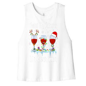 Up Bitch ItS Christmas Adult Humor Xmas Wine Gift Women's Racerback Cropped Tank