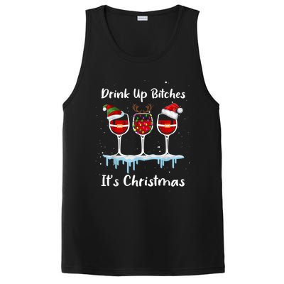 Up Bitch It's Christmas Adult Humor Xmas Wine Gift PosiCharge Competitor Tank