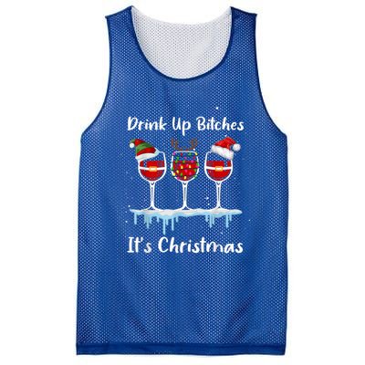 Up Bitch It's Christmas Adult Humor Xmas Wine Gift Mesh Reversible Basketball Jersey Tank