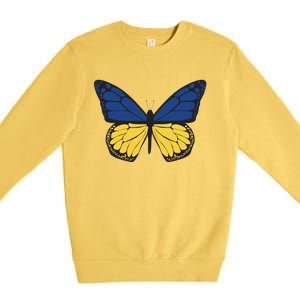 Ukraine Butterfly Illustration Premium Crewneck Sweatshirt