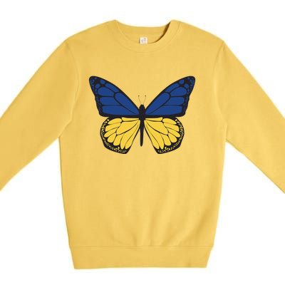 Ukraine Butterfly Illustration Premium Crewneck Sweatshirt