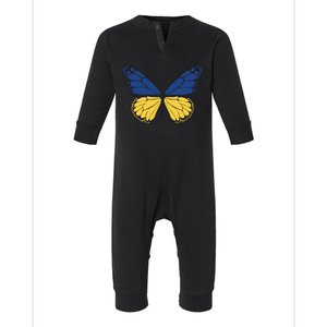 Ukraine Butterfly Illustration Infant Fleece One Piece