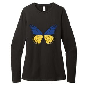 Ukraine Butterfly Illustration Womens CVC Long Sleeve Shirt