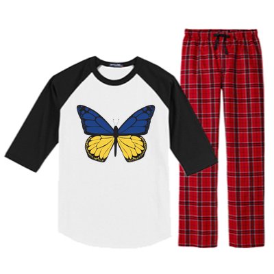 Ukraine Butterfly Illustration Raglan Sleeve Pajama Set